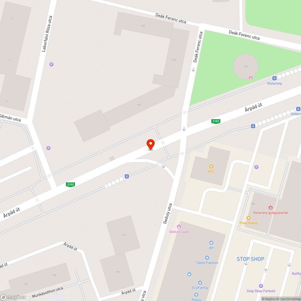 Közúti KRESZ tábla sérült, Árpád úton bejelentés helye