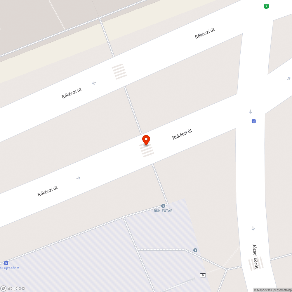 Elkopott gyalogátkelő felfestés a Blaha Lujza téren bejelentés helye