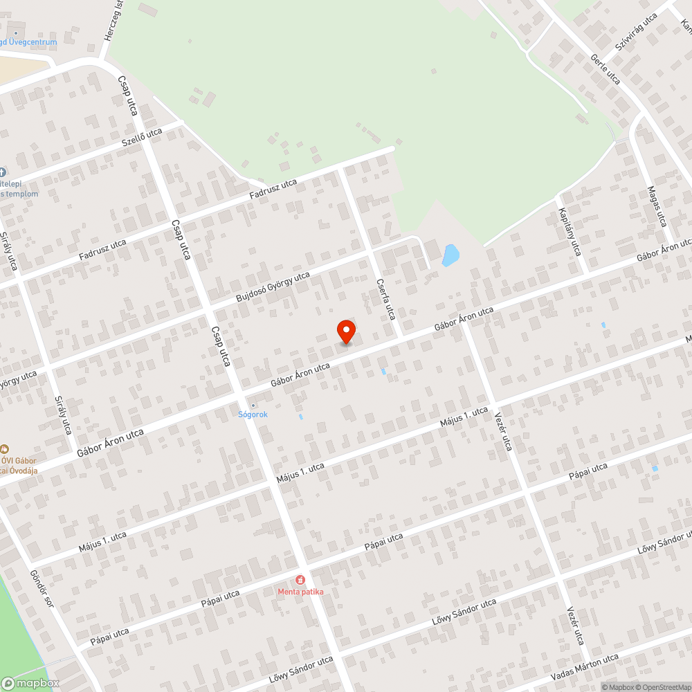 Hatalmas kátyú a Gábor Áron utcán Petőfitelepen bejelentés helye