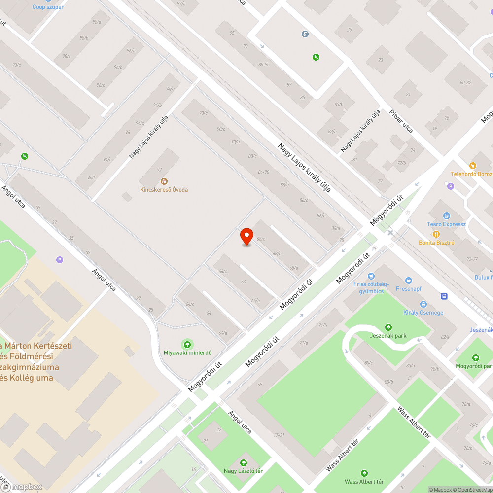 Kiszáradt fa bejelentés helye