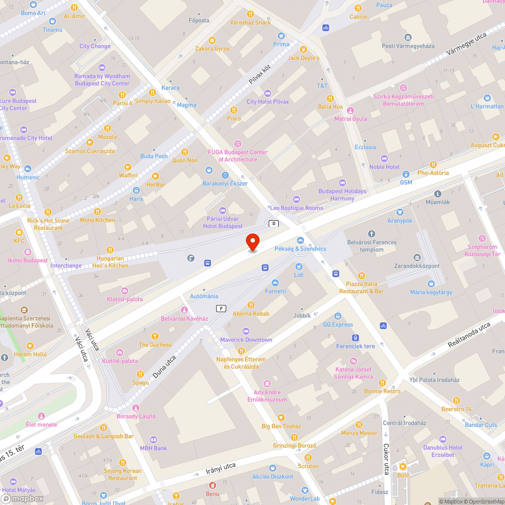 M M + M autóbusz megállók bejelentés helye