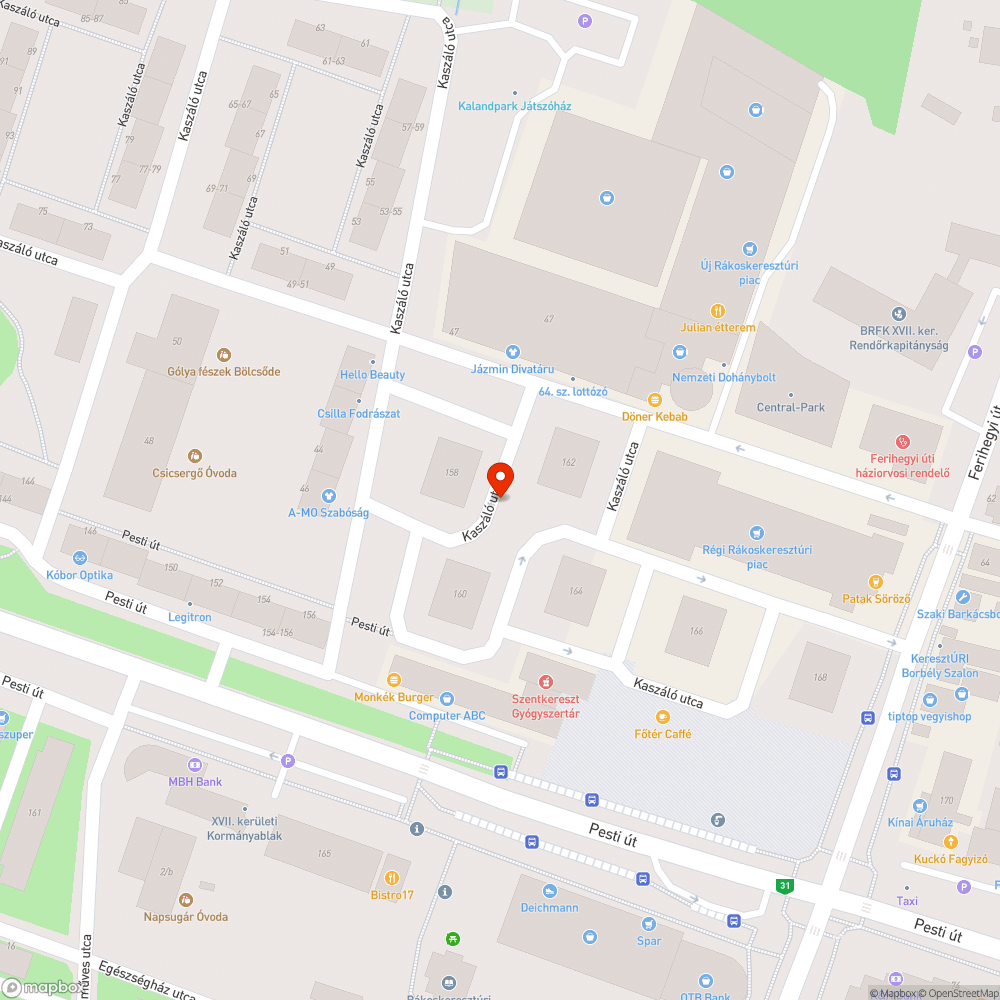 Szemét az utcán bejelentés helye