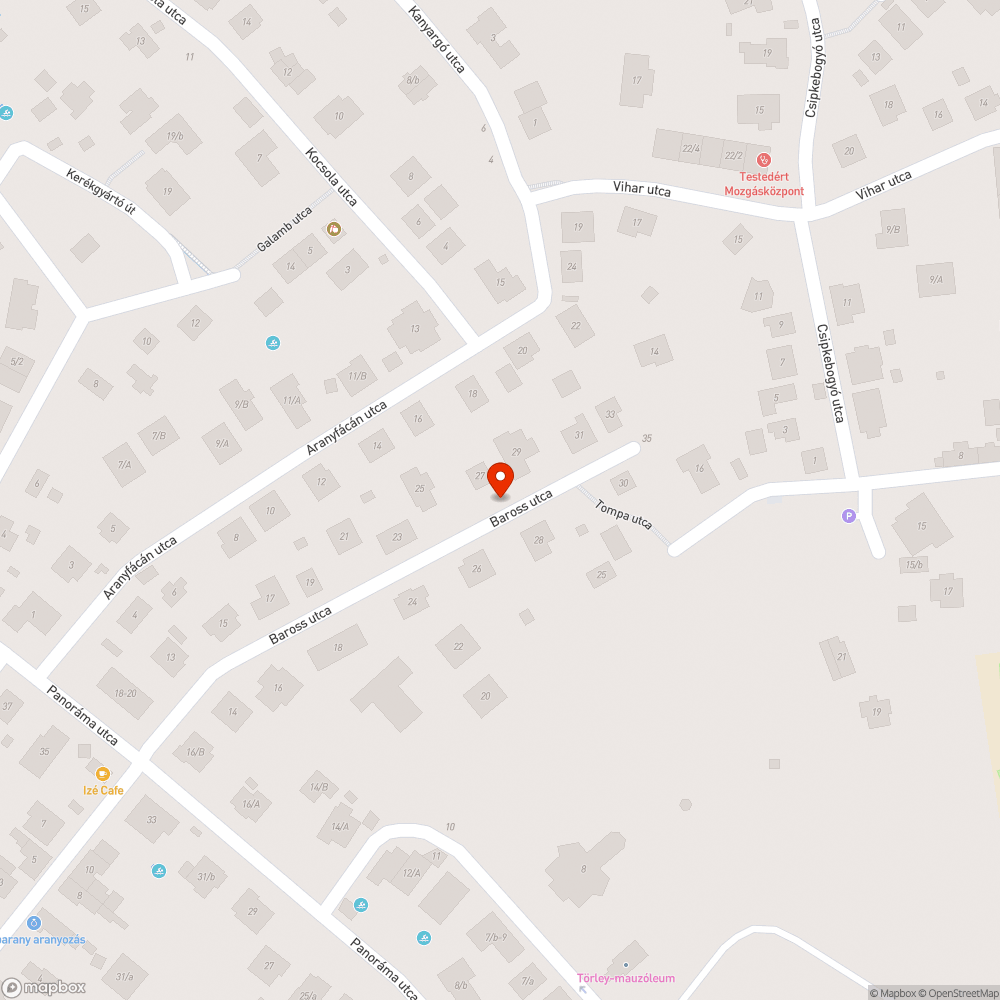 Mély kátyú bejelentés helye