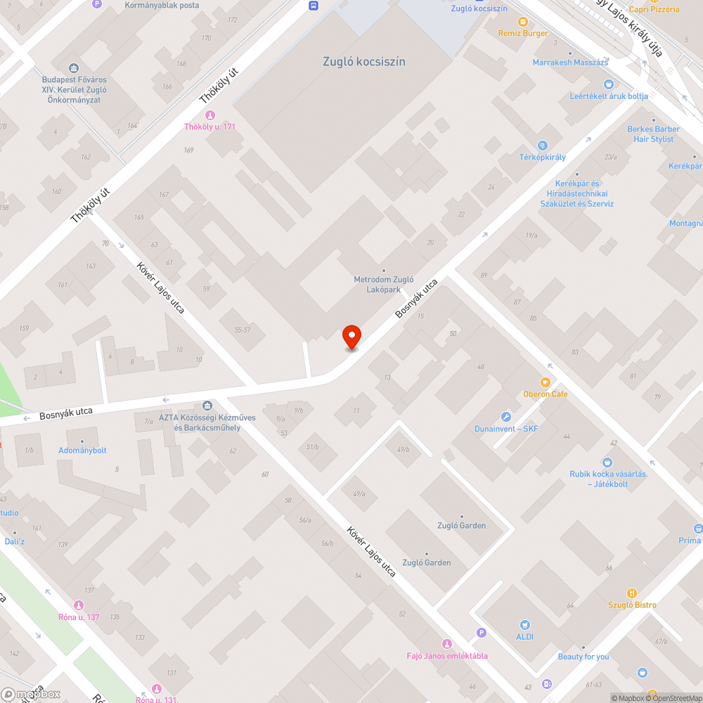 Kátyú az úton bejelentés helye