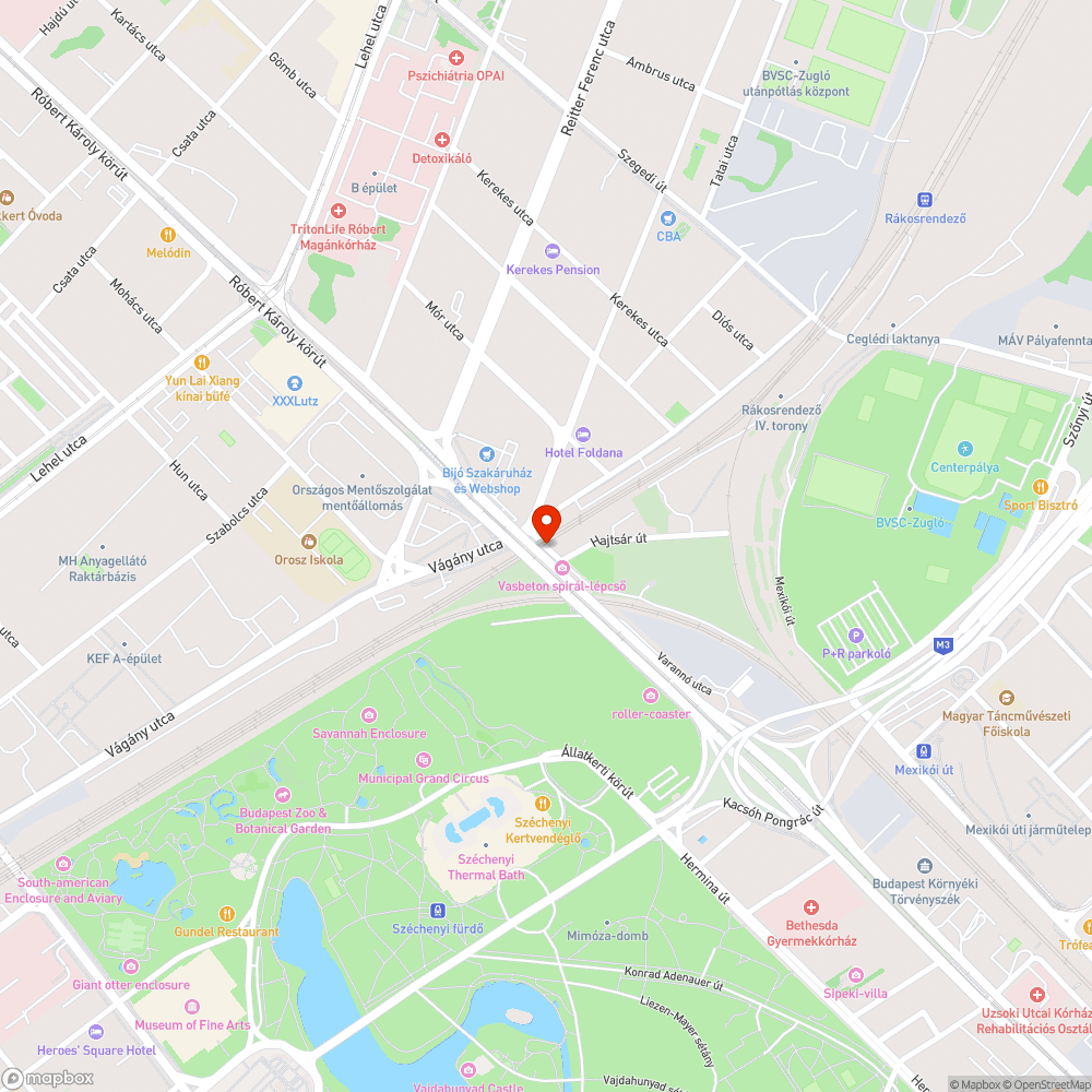 Úthiba, útbeszakadás bejelentés helye