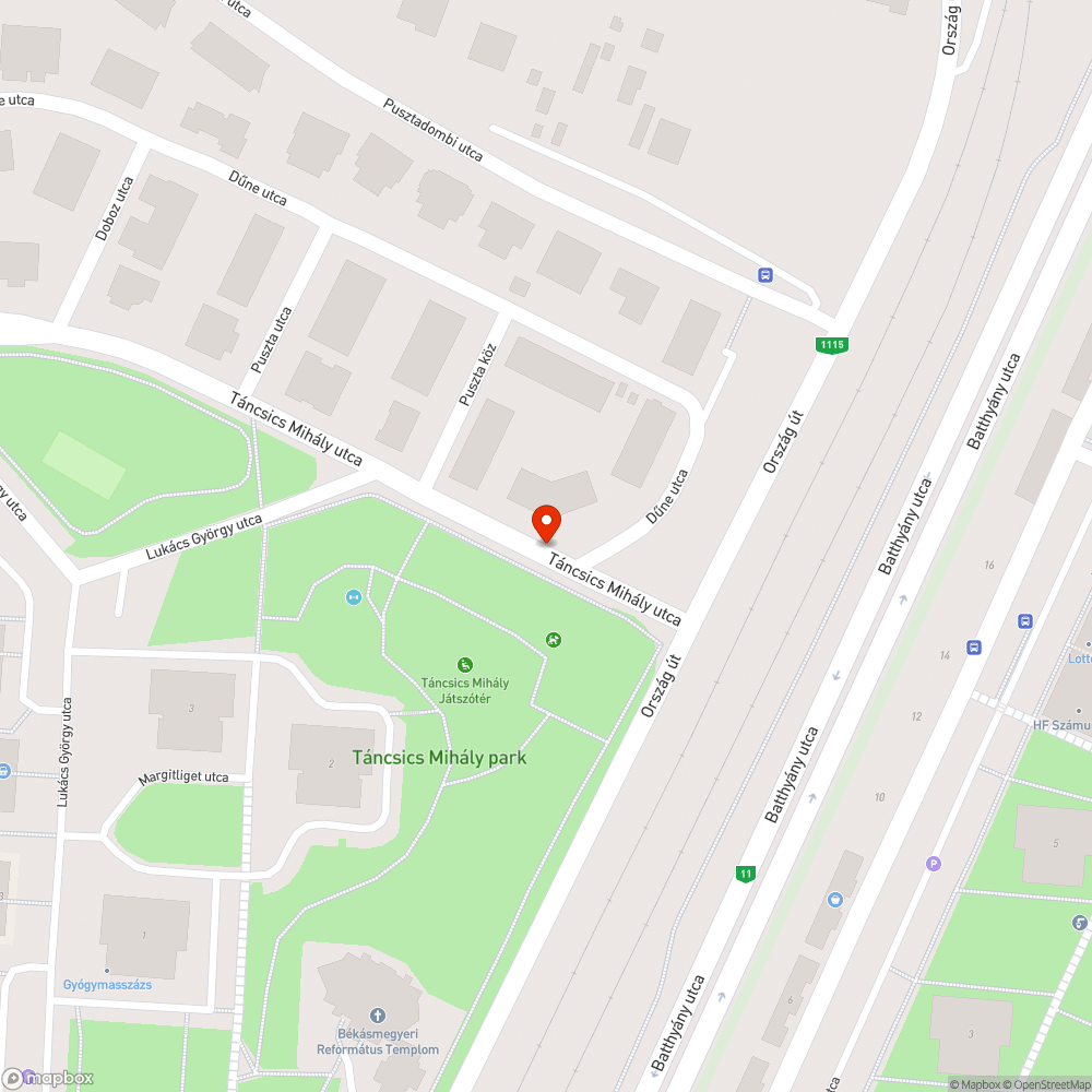 Kátyúk bejelentés helye