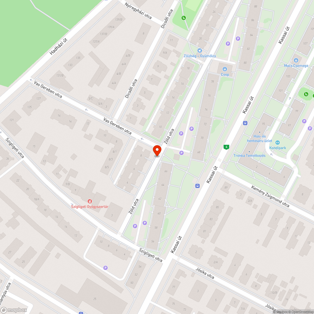 Közterületen elhagyott autó bejelentés helye