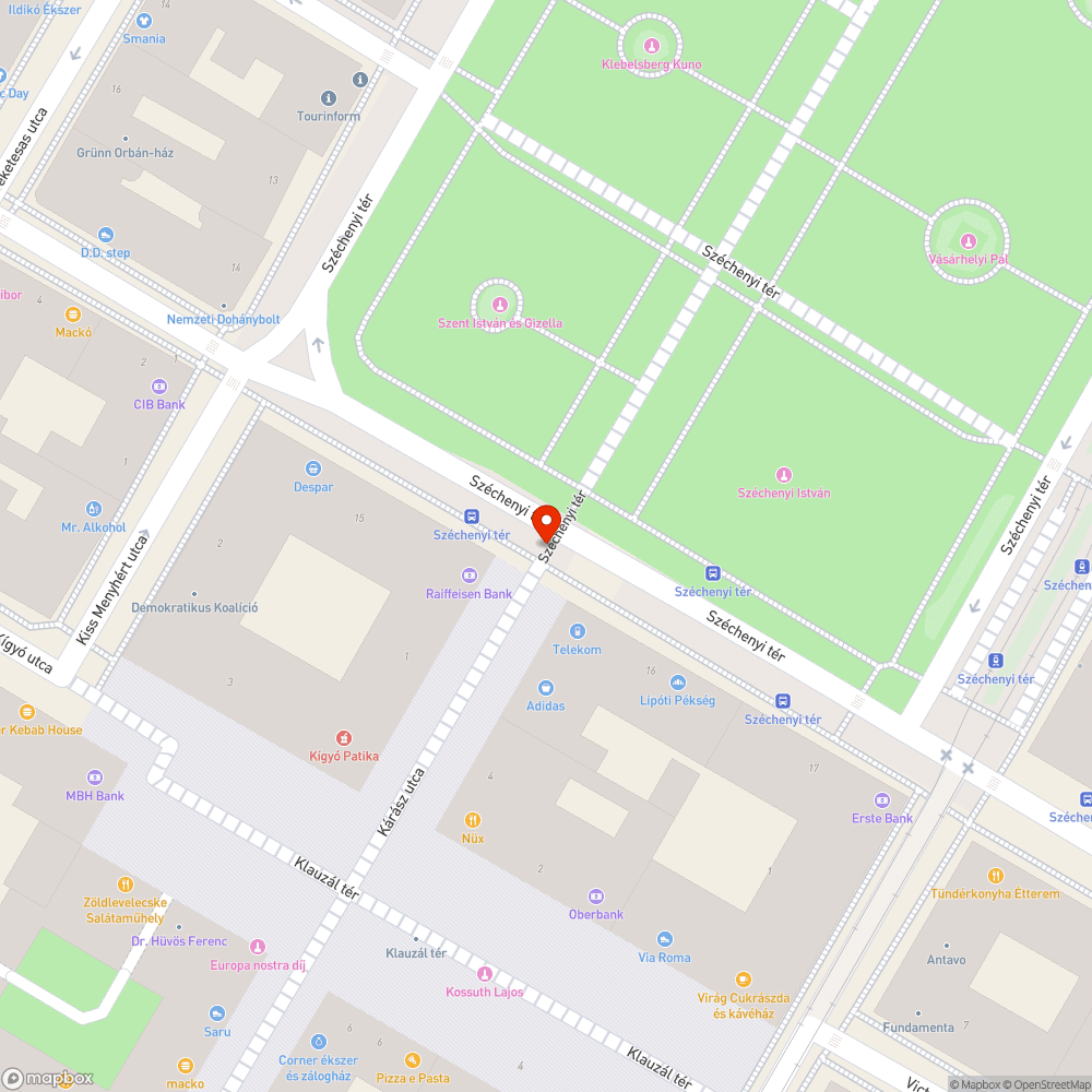 Giga kátyú a Széchenyi téri nagy zebrán bejelentés helye