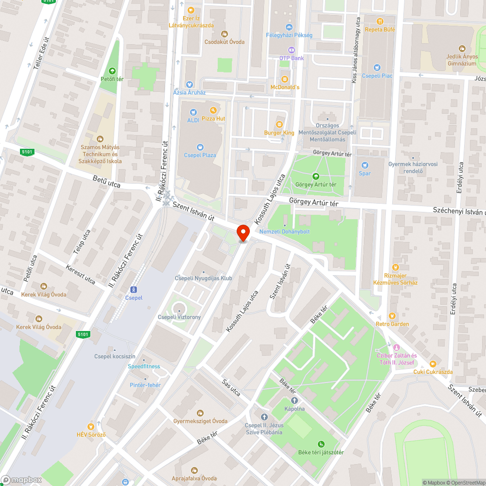 Kátyú bejelentés helye