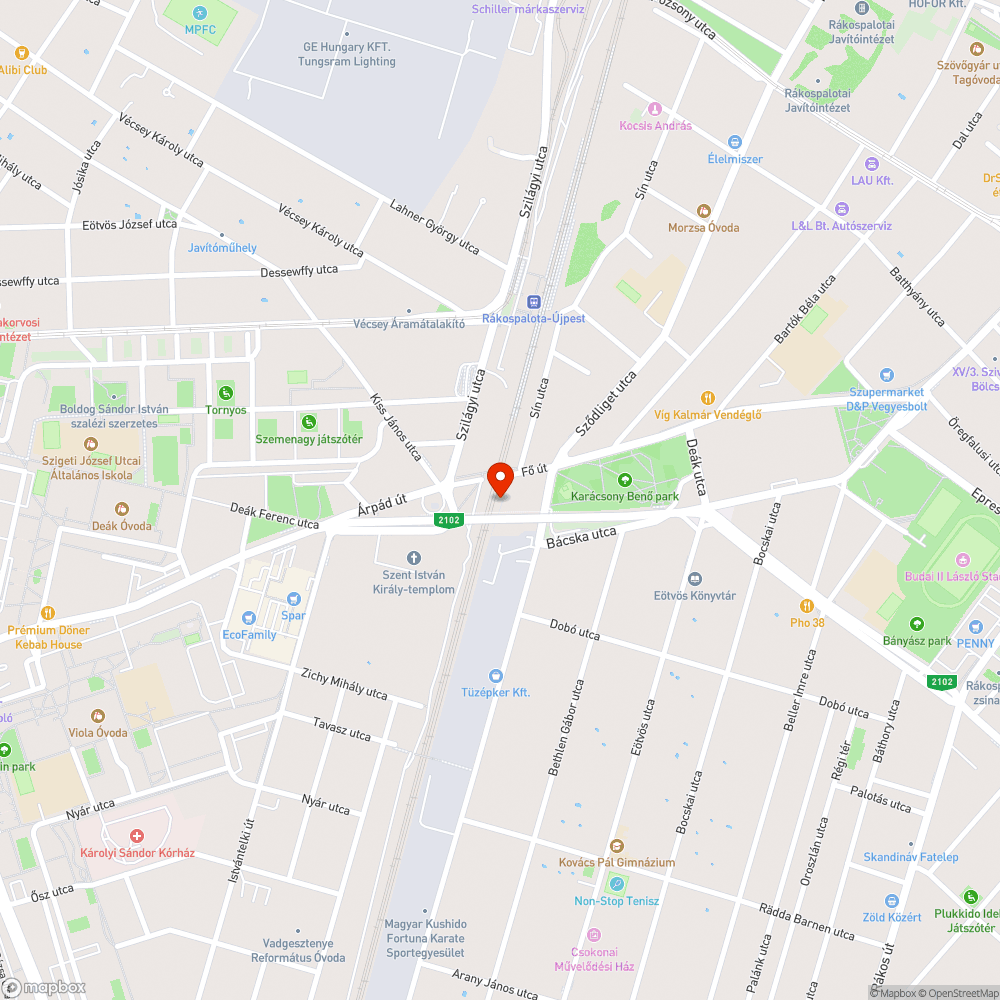 Szemétlerkás Árpád úti felüljáró alatt bejelentés helye