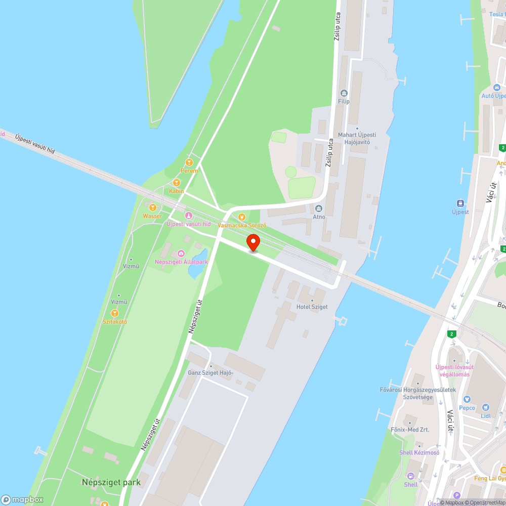 Népszigeten a fás területen szemétlerakat bejelentés helye