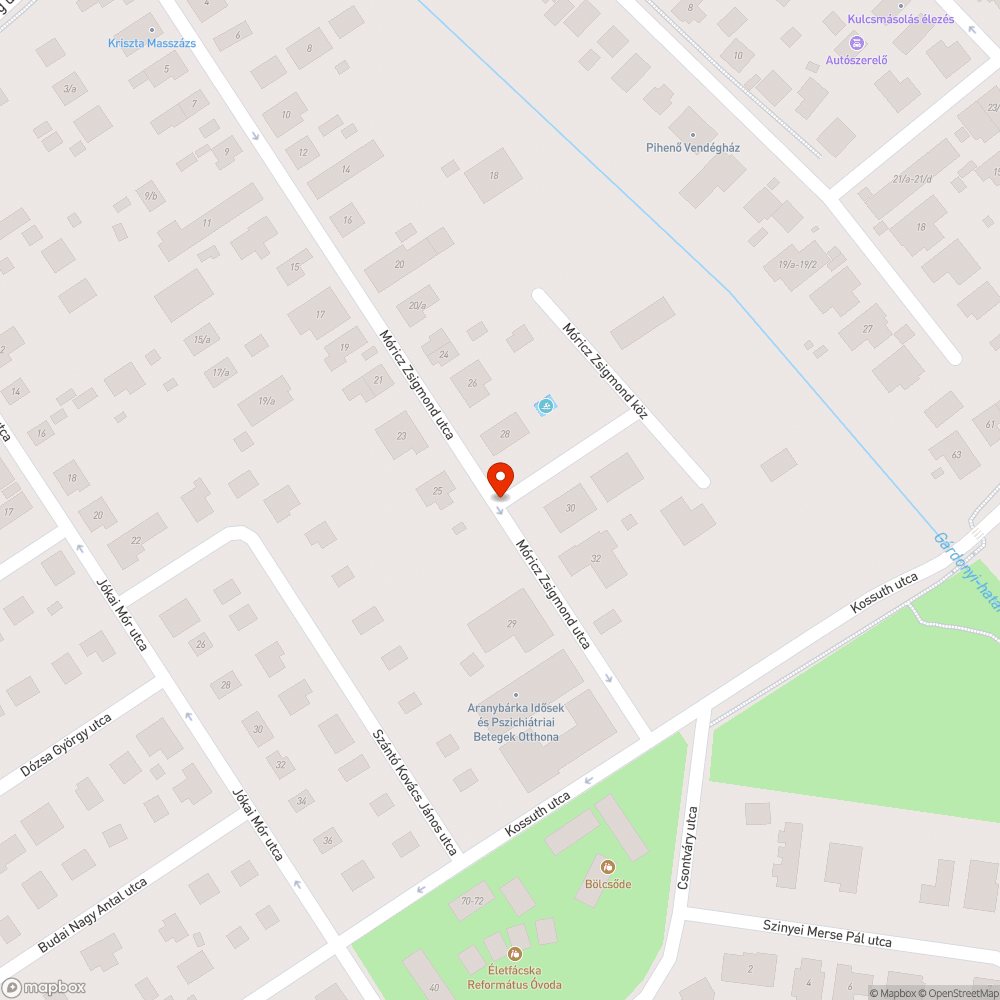 Kátyúk bejelentés helye