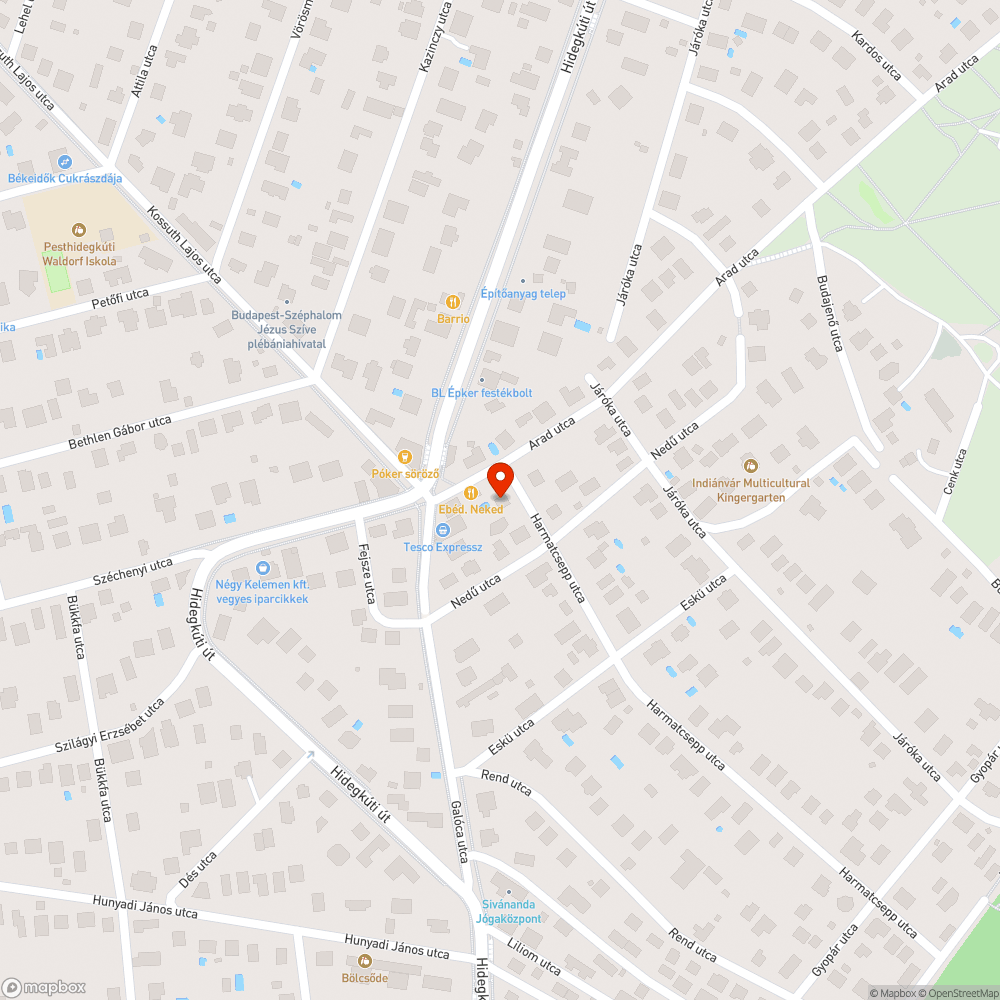 Kátyú bejelentés helye