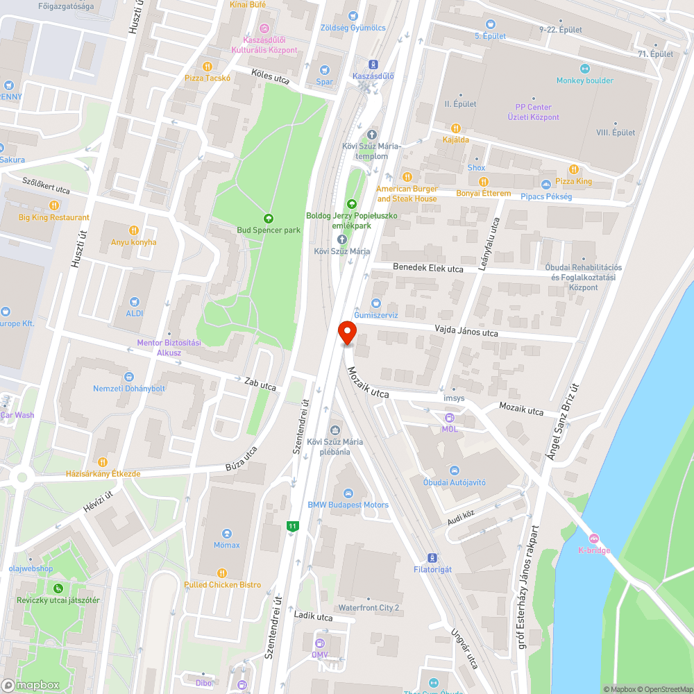 Kátyúk, bemélyedések a Mozaik utcában bejelentés helye