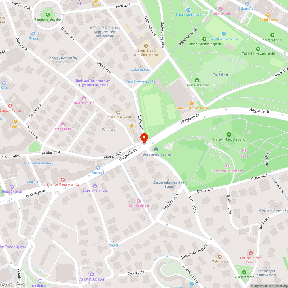 Hegyalja úti kátyúsorozat bejelentés helye