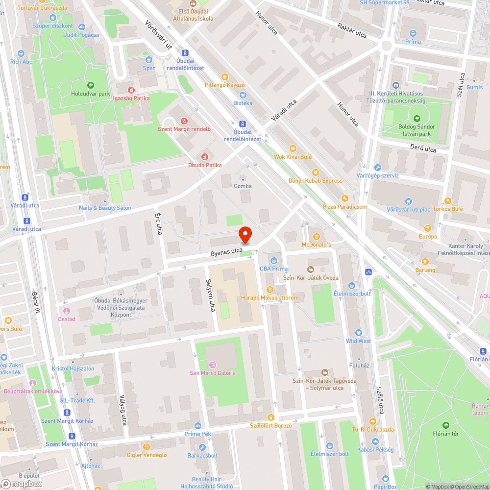 Zöldhulladék a Gyenes utcában bejelentés helye