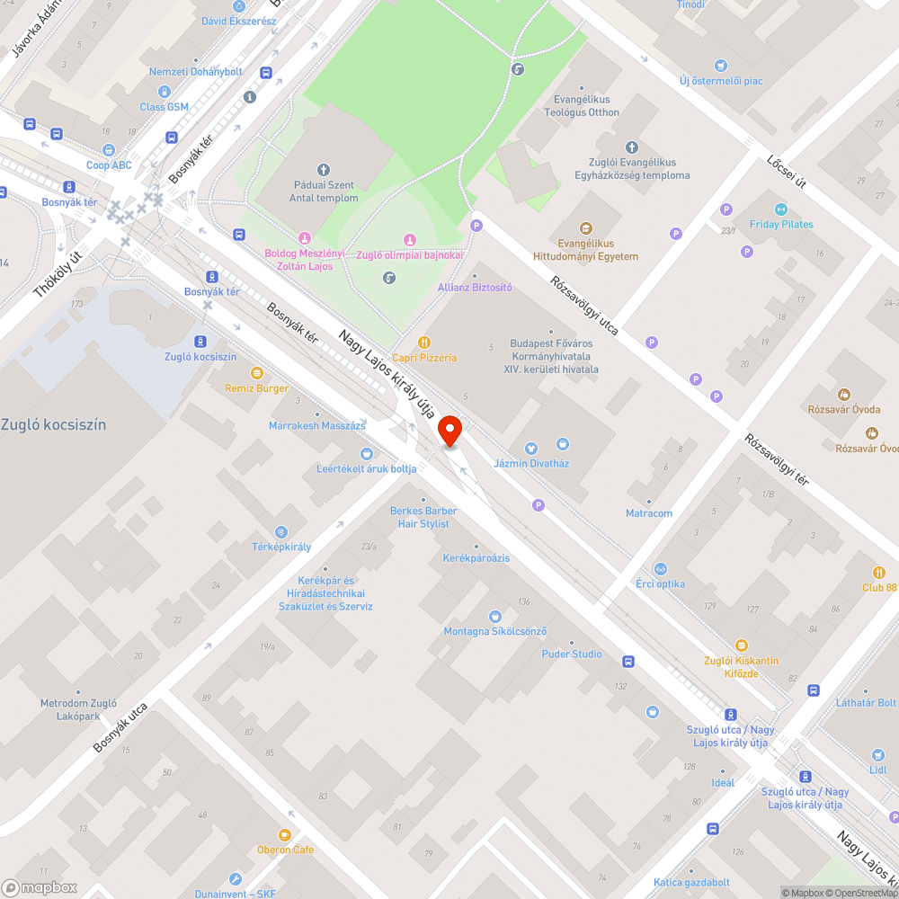 Kátyú a zebra előtt bejelentés helye