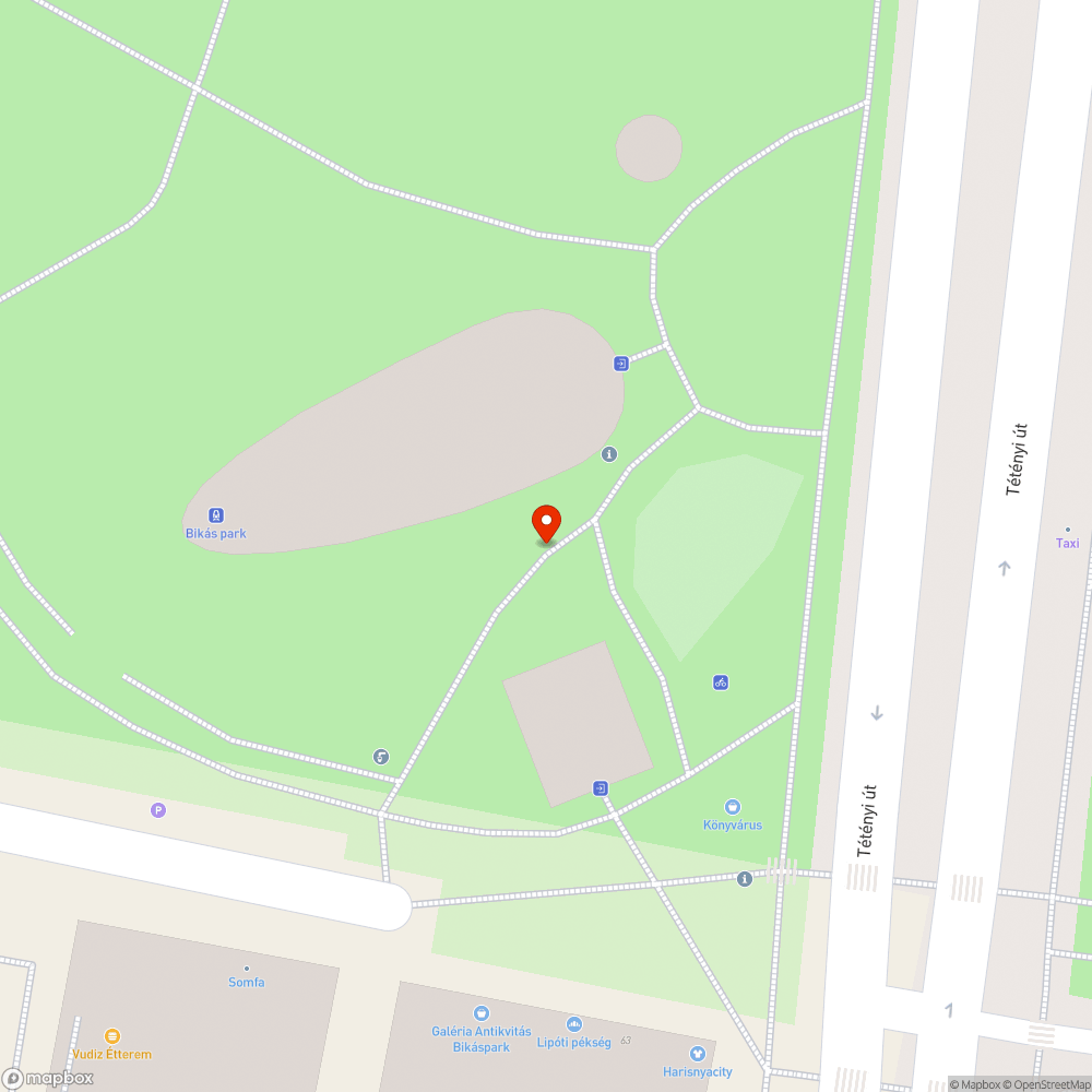 További üvegszilánk a Bikás park szélén bejelentés helye