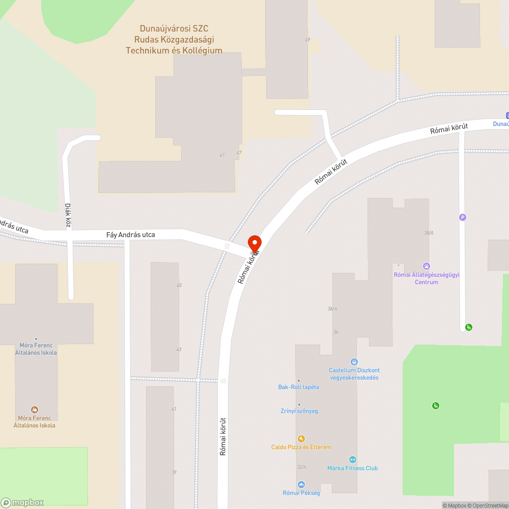 Megsüllyedt úttest bejelentés helye