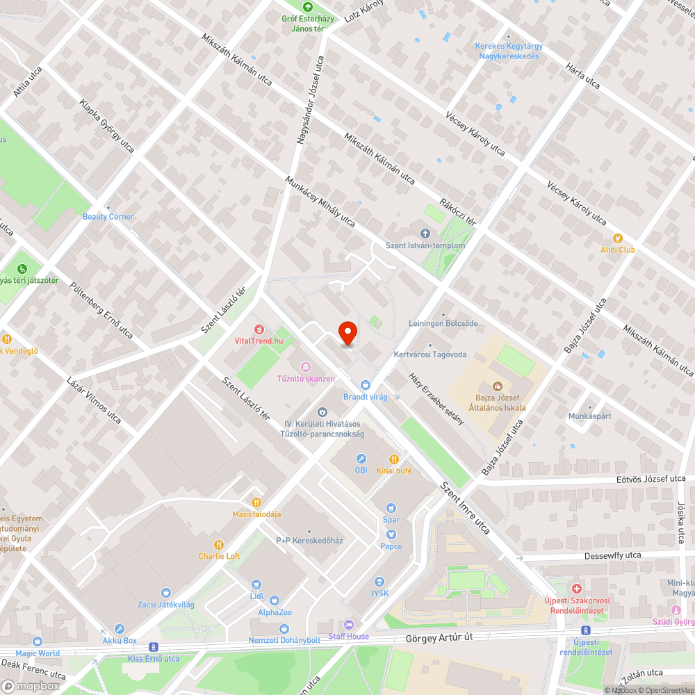 Bevásárlókocsi bejelentés helye