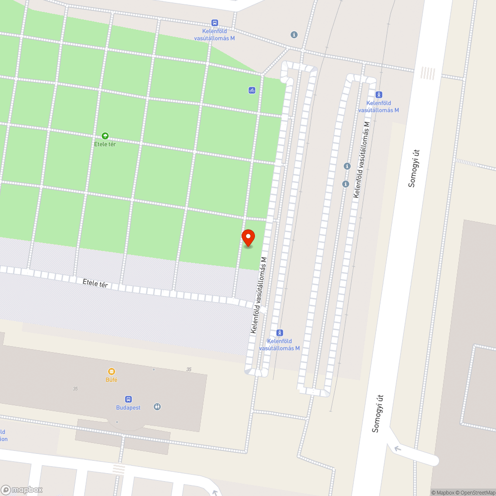 Desire path az Etele téren bejelentés helye