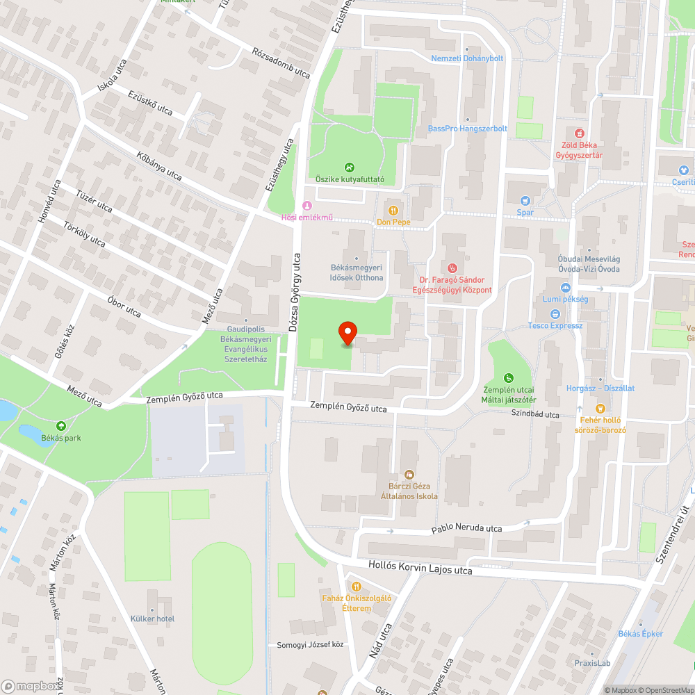 Pad megrongálódott bejelentés helye