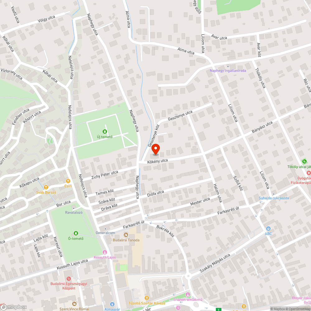 Világítás bejelentés helye