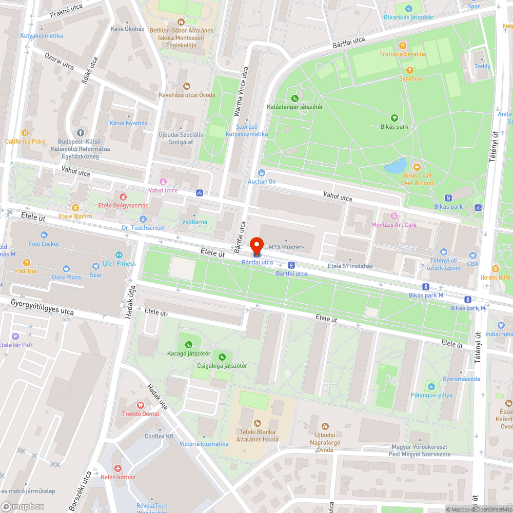 Bártfai utcai gyalogátkelőhely bejelentés helye