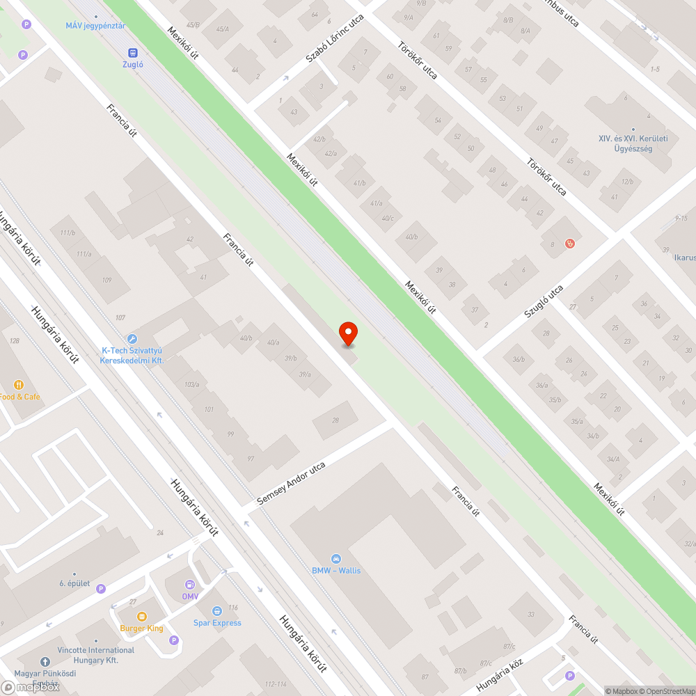 Elhagyott autó bejelentés helye