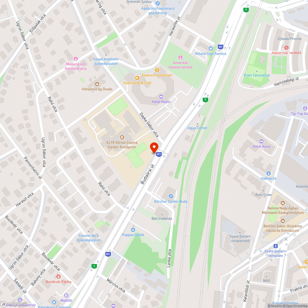 Dayka Gábor utcai BKK buszmegálló takarítás bejelentés helye