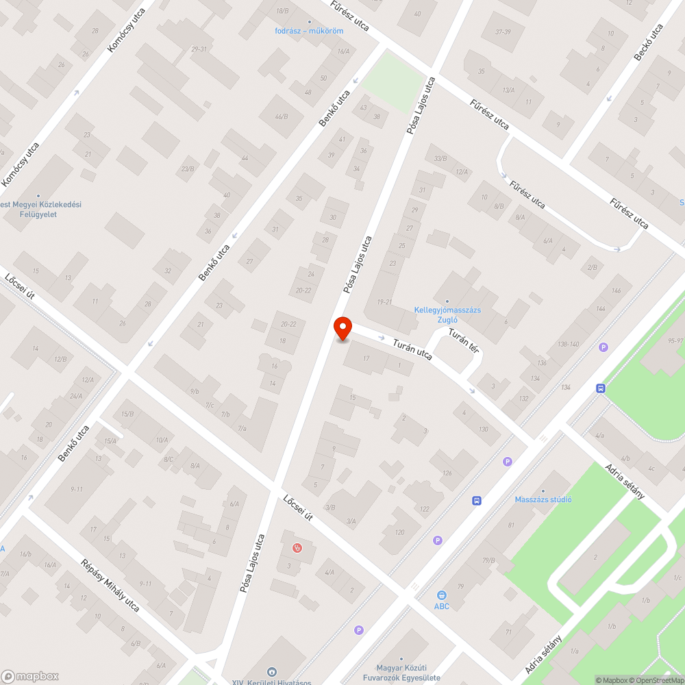 Kátyúk bejelentés helye