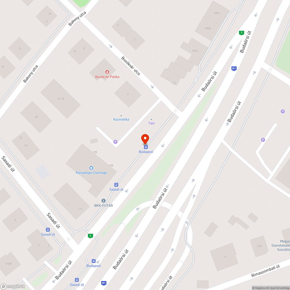 Sasadi út járda bejelentés helye