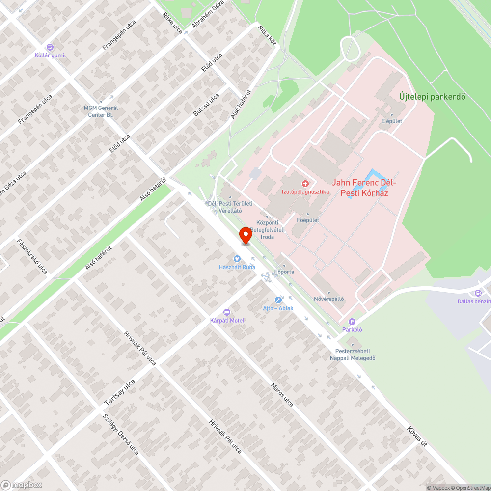 Elhagyott jármű bejelentés helye