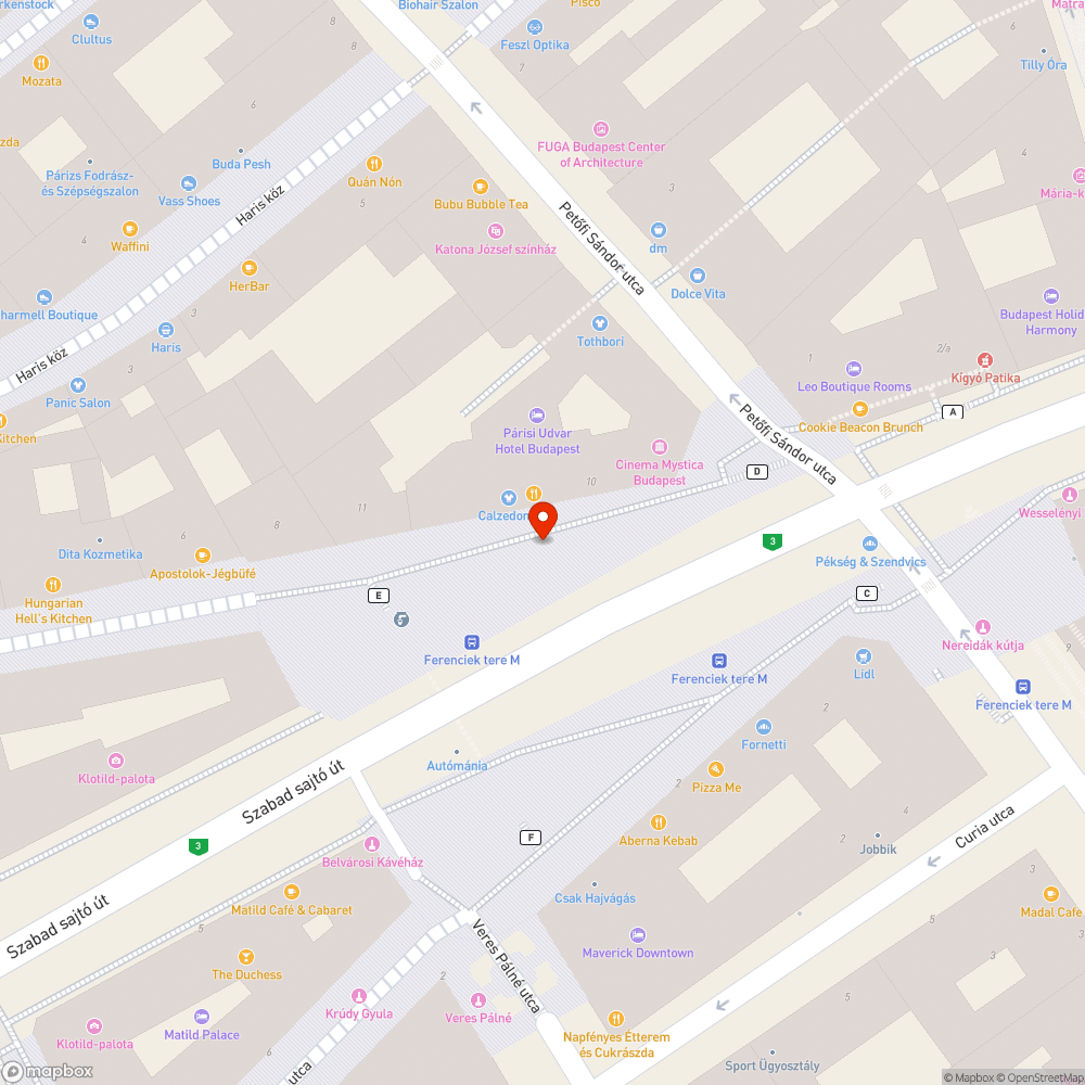 Megrongált pad bejelentés helye