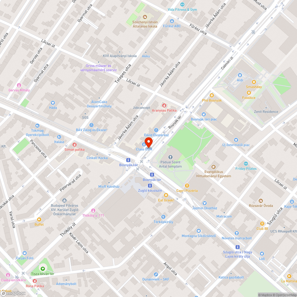 Koszos buszmegálló bejelentés helye