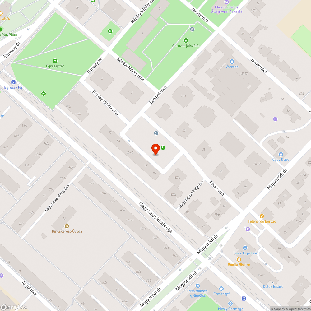 Játszótéri hinta leszakadás, javítás szükséges bejelentés helye