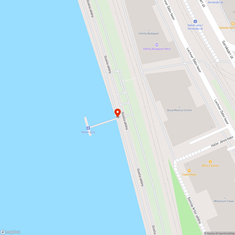 Haller utcai hajókikötő veszélyes korlát bejelentés helye