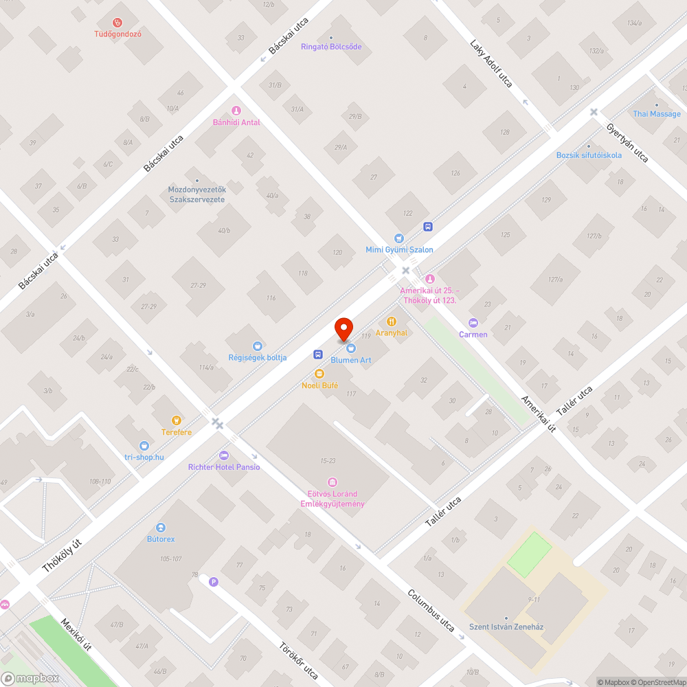 Balesetet okozó pollerek a járda közepén bejelentés helye