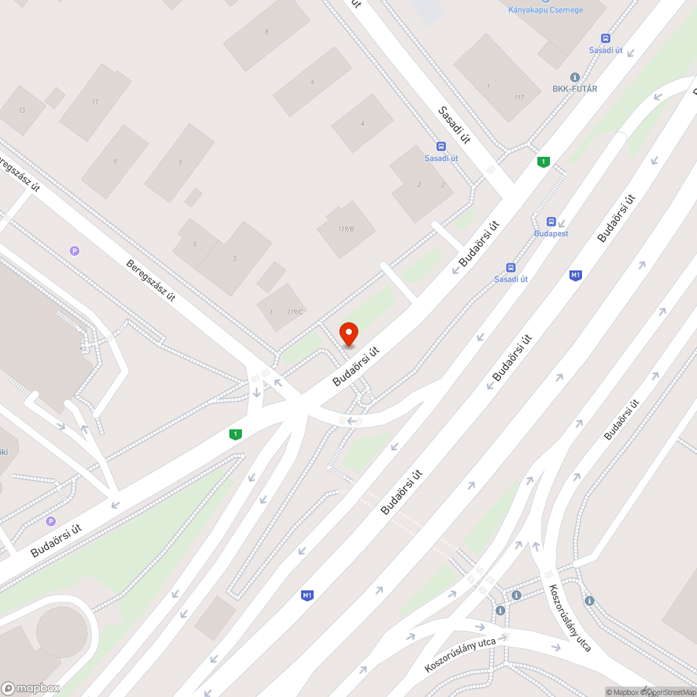 Budaörsi út gyalogos aluljáró takarítása bejelentés helye