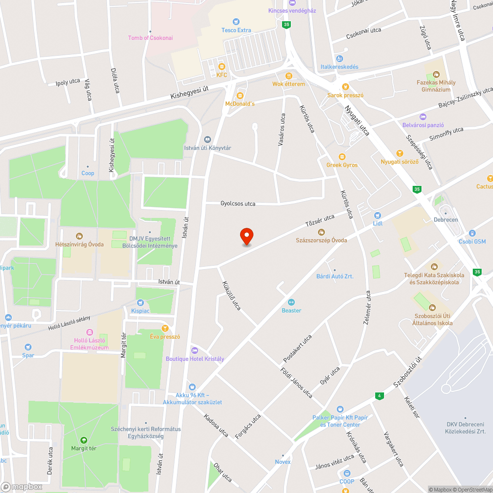 Közterületi fa bejelentés helye