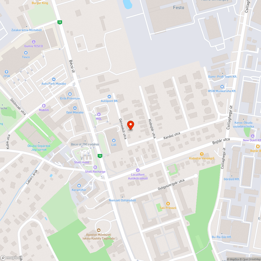 Út beszakadás a Gémeskút utca 5. előtt. bejelentés helye