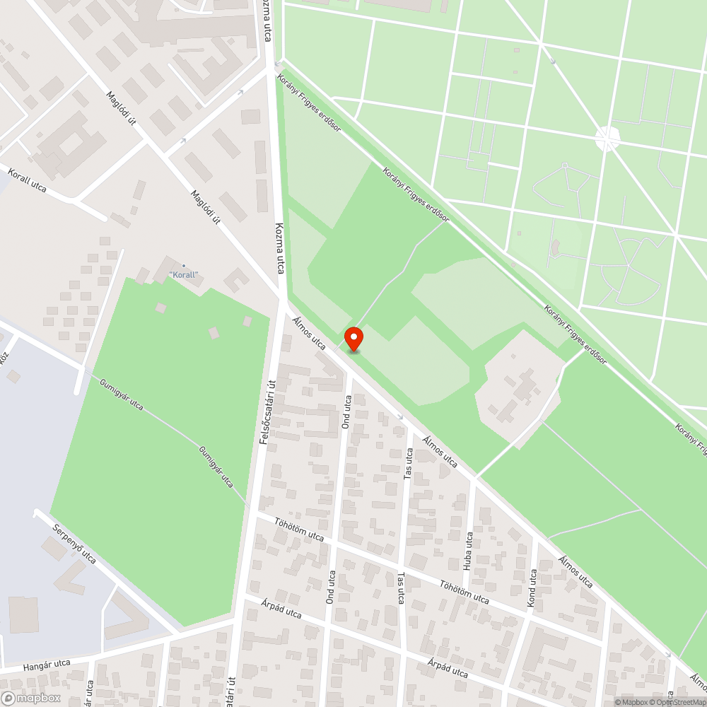 Álmos utca nagymennyiségű szemét bejelentés helye