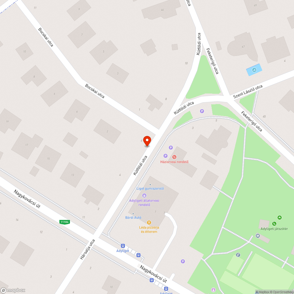 Kátyú bejelentés helye