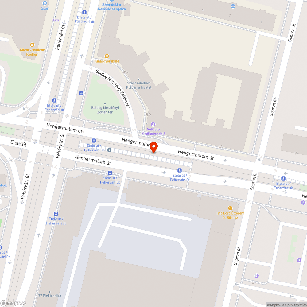 Elhanyagolt megálló bejelentés helye