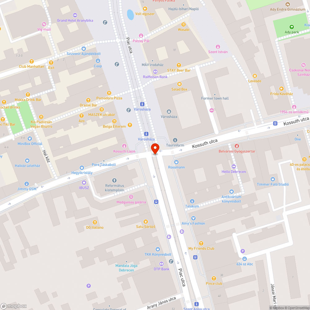 Galambürülék a belvárosban bejelentés helye