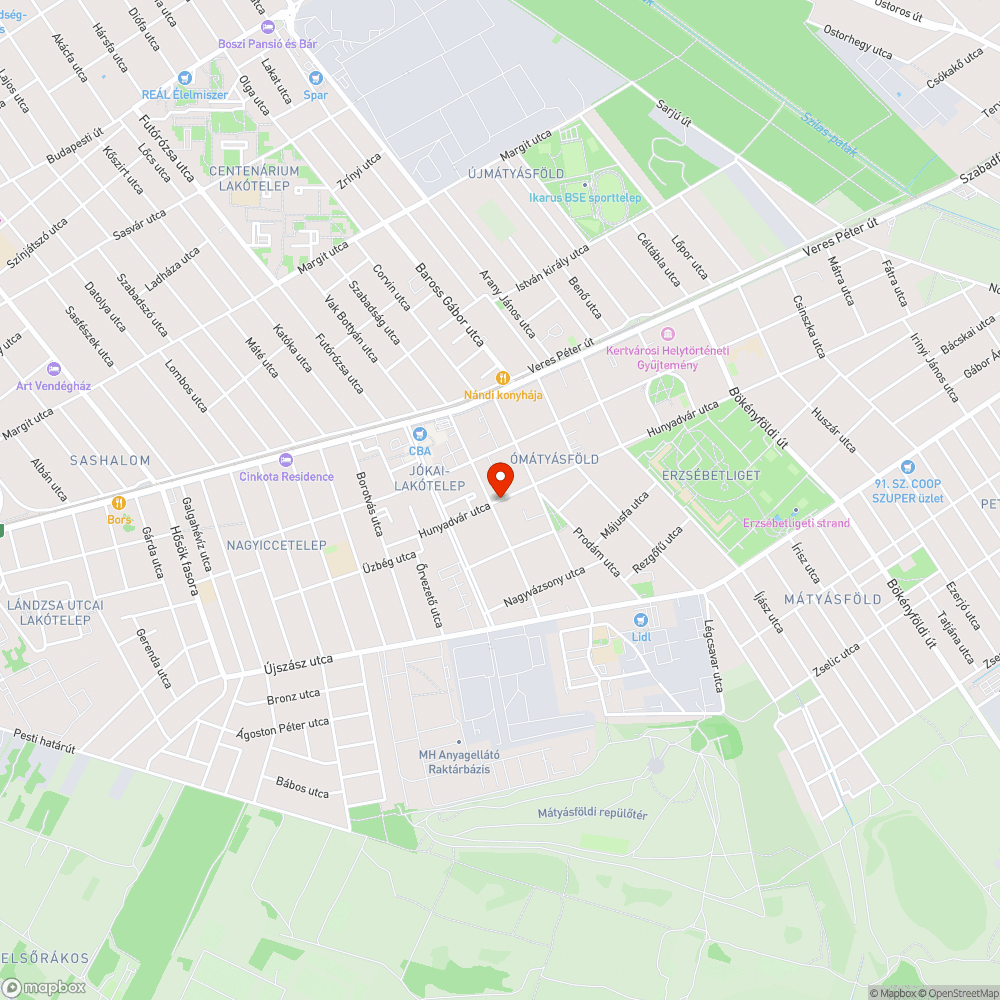 Botlásveszélyes járda bejelentés helye