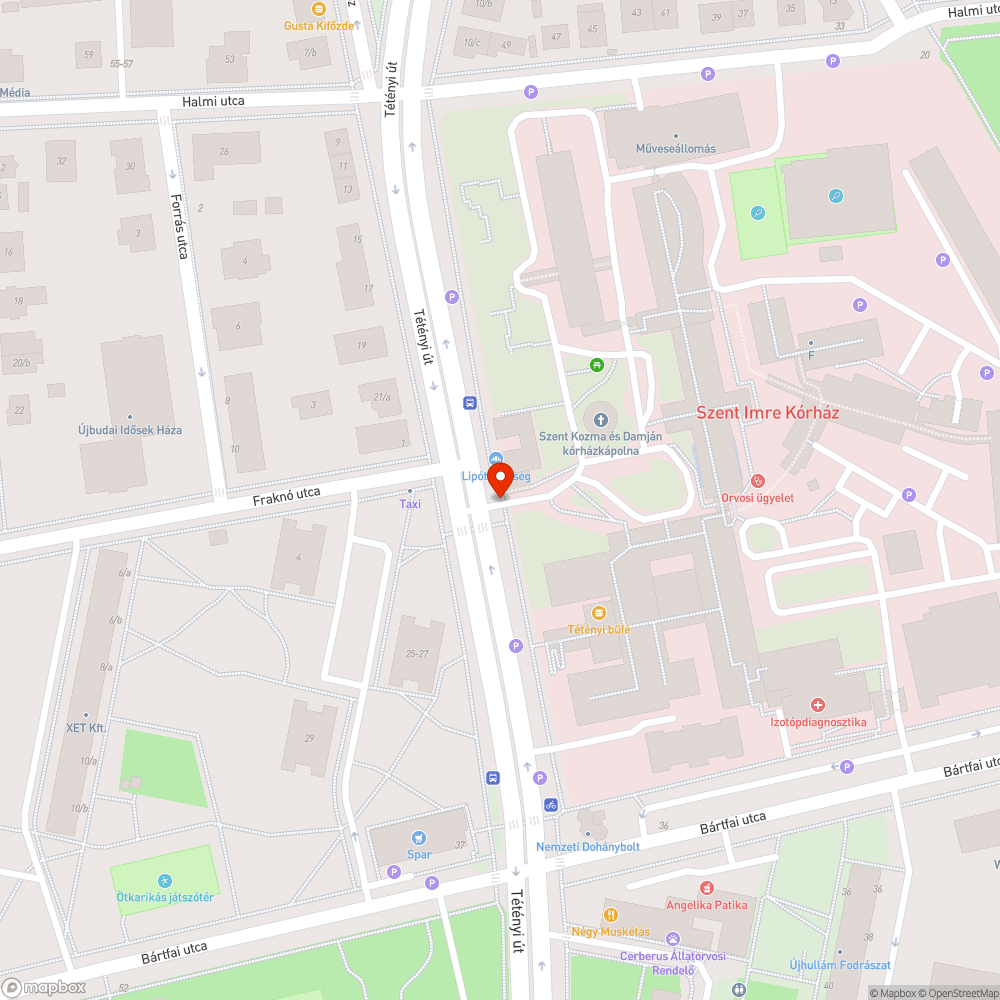 Sérült fedlap a Kórház bejáratánál bejelentés helye