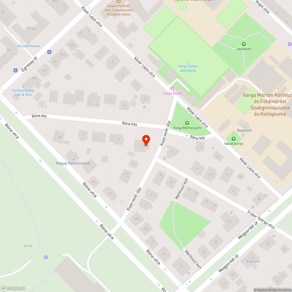 Kiszáradt fa bejelentés helye