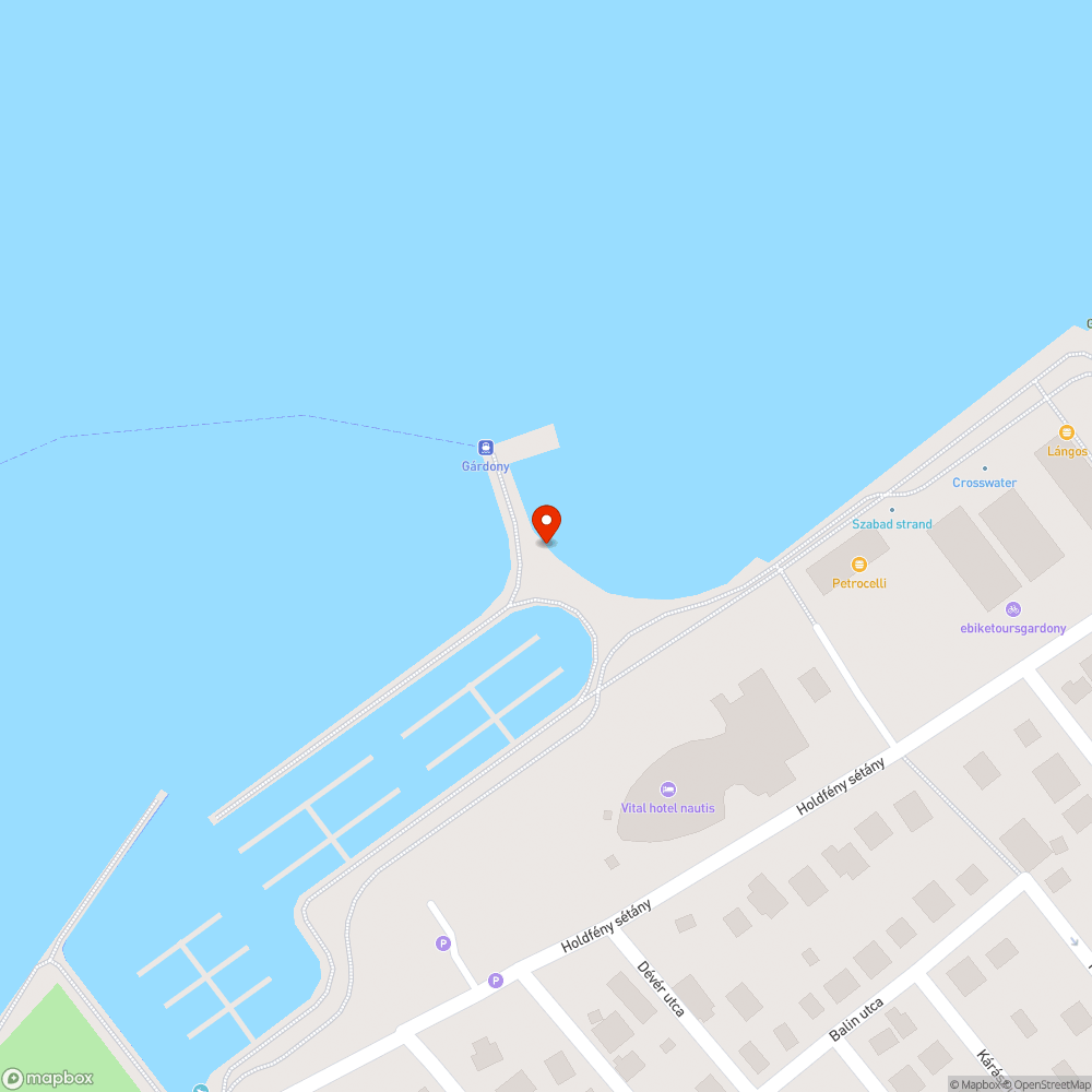 Balesetveszélyes móló a Holdfény sétánynál bejelentés helye