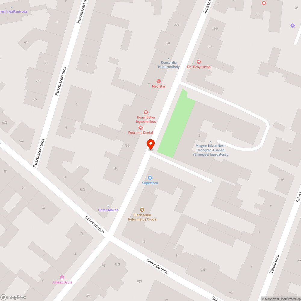 Kátyú az út közepén bejelentés helye